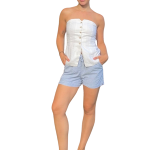 Shorts Jeans Feminino Adulto Básico Azul